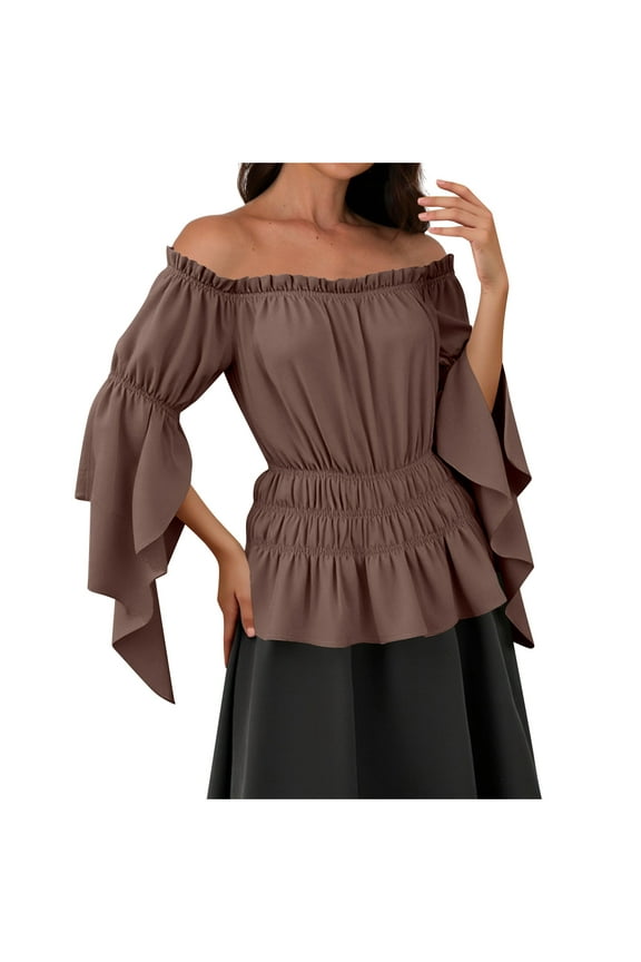 Plus Size Spring Blouse for Women Women's Shirts Plus Size T Shirt 3/4 Sleeves Women Women's Blouses New & Trending