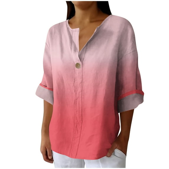 Shirts for Women Round Neck Women's Tops 3/4 Sleeve Tops for Women Blouses Items Ordered by Me