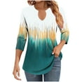 thumbnail image 1 of Women's Fall T-Shirts Women's Tops 3/4 Length Sleeve Tshirt Blouses Plus Size My Items, 1 of 6