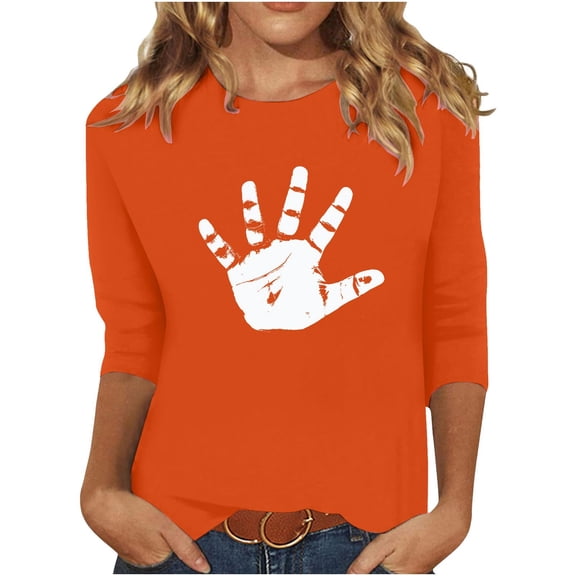 Women's Fall Tunic Tops Shirts Fall Boho 3/4 Sleeve Graphic T Shirts for Women Blouses My Items Ordered