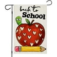 thumbnail image 1 of Back to School Garden Flags for Outside, Apple Pencil First Day of School Yard Decoration, Small Outdoor Celebration Decor for Farmhouse Teacher Appreciation,12.5x18 Inch Double Sided, 1 of 6