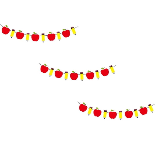 Back To School Garland 10 Feet No DIY | Pencil Garland For Decorations For Classroom | Back To School Banner For Back To School Decorations | Garland 3PCS,17.3x6 cm,Purple