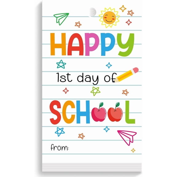 Back to School Gift Bag Tags,Happy 1st Day of School Happy First Day of School Gift Tags,Teacher Appreciation Gift Tags,Welcome Back to School Gift Tag for Student