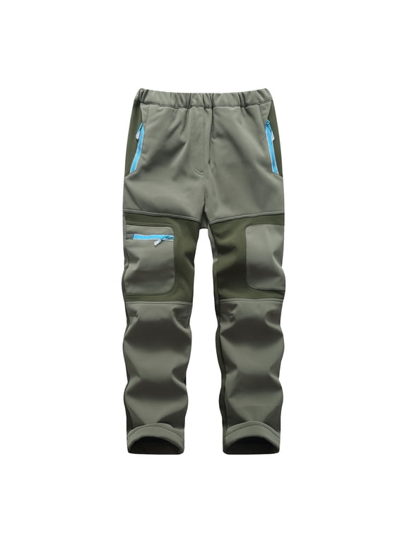 Back to School Gift for Boys Uniform Pants Boys Pants Patchwork Ski Pants Suit with Pocket Thicken Warm Casual Trousers for Kids Boys Regular Ski GN1 3-4 Years