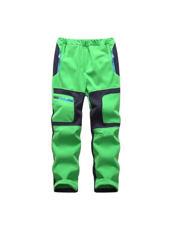 Back to School Gift for Boys Uniform Pants Boys Pants Patchwork Ski Pants Suit with Pocket Thicken Warm Casual Trousers for Kids Boys Regular Ski GN2 3-4 Years