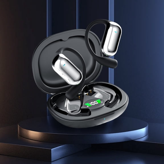 Back to School Gifts under $5 Bluetooth 5.3 Non In Ear Hanging Ear Power Display Directional Sound Transmission Call Noise Reduction Long Range Wireless Earphones on Clearance