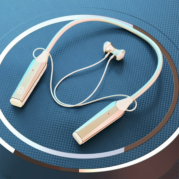 Back to School Gifts under $5 Bluetooth 5.4 Neck Mounted Intelligent Digital Display With Long Battery Life Stereo Surround Sound Wireless Earphones on Clearance