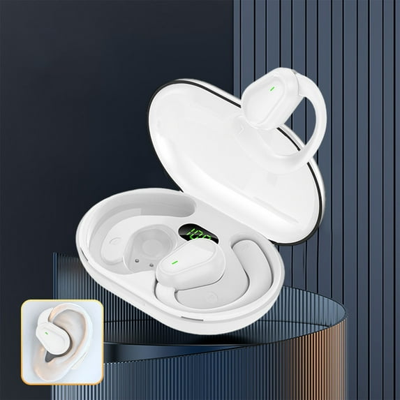 Back to School Gifts under $5 Wireless Earbuds Bluetooth Headphones 48hrs Play Back Sport Earphones With LED Display Over-Ear Buds With Earhooks Built-in Mic Headset For Workout on Clearance