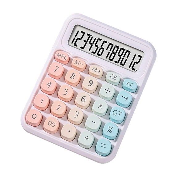 Back to School Gifts Cute Calculator Small Portable Scientific Calculator For Students 12 Digits Mini Body Plastic Keys Non-slip Bottom Pad Clear Keys