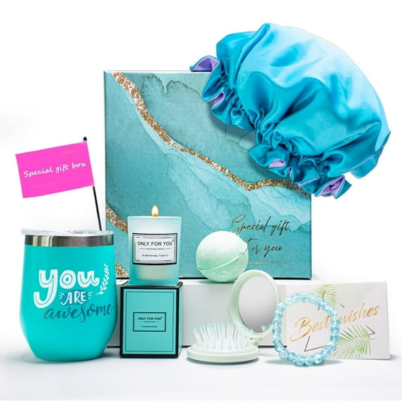 Back To School Gifts for Teachers, Birthday Gift Basket for Women, Sending Gift Basket, Self Care Spa Gift Set for Women Her Mom Best Friends Sister, Thank You Gifts with Card for Coworker(Green Tea)