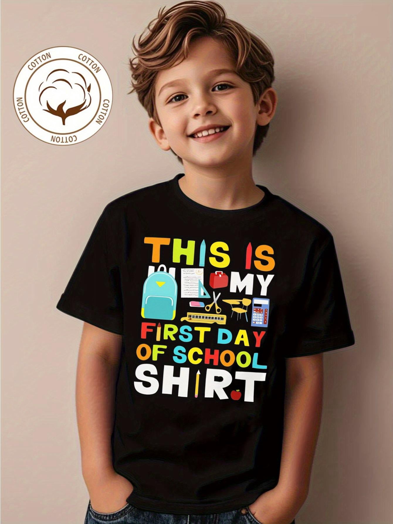 Back to School New Boys 100% Cotton T-Shirt | This is My First Day of ...