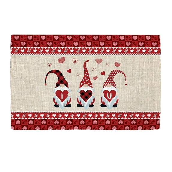 Back To School!Outdoor Doormats for Front Door,Valentines Day Door Mat,Valentines Welcome Mats,Outdoor for Front Door Valentine Gnomes Love Hearts Gifts,Non Slip Doormat Indoor Entryway Floor Rug