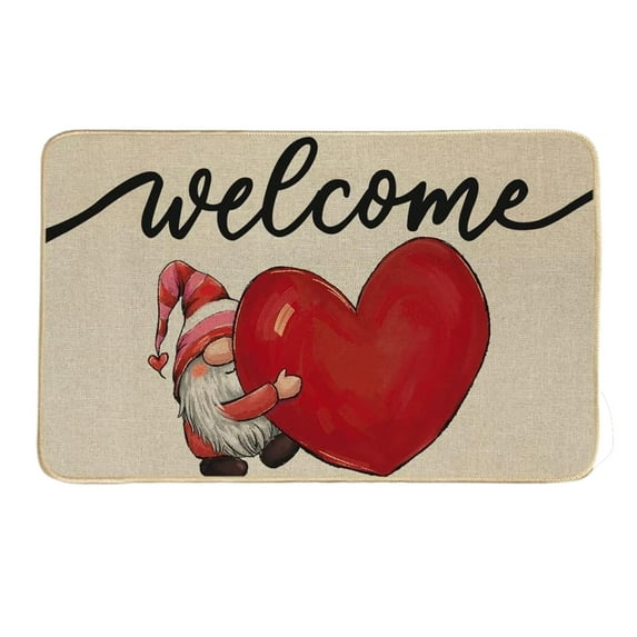 Back To School!Outdoor Doormats for Front Door,Valentines Day Door Mat,Valentines Welcome Mats,Outdoor for Front Door Valentine Gnomes Love Hearts Gifts,Non Slip Doormat Indoor Entryway Floor Rug