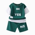 thumbnail image 1 of Back to School Outfit Toddler Boy Short Sleeve Cartoon Print Shirt and Shorts First Day of School Summer Clothes Set 6-12 Months 12-24 Months 2t 3t 4t 5t 6t 7t 8t 9t Children 6-12 Months, 1 of 1