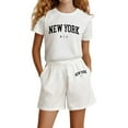 thumbnail image 1 of Back To School Outfits for Girls Girls Sports Outfit Short Sleeve T-Shirt With Jogging Pants Activewear Set Breathable Fabric Two-Piece Tracksuit​ 13-14 Years #White, 1 of 4