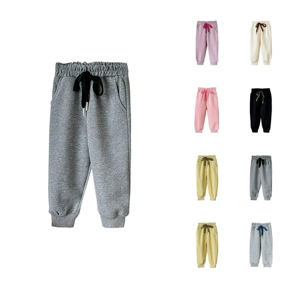 Back To School Outfits for Girls Solid Color Sweatpants Kids Sweatpants Boys And Girls Soft Casual Straight Leg Athletic Pants With Drawstring And Pockets