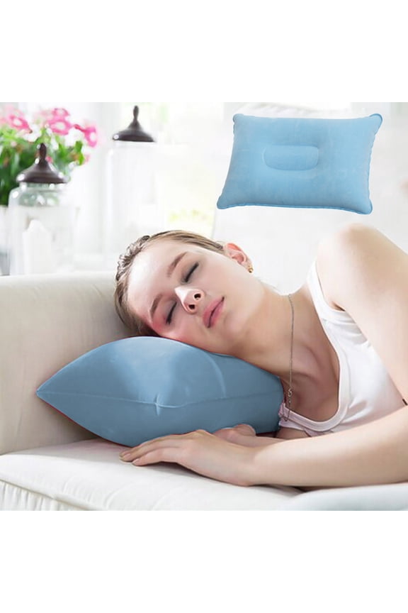 Back to School Plush Inflatable Neck Pillow Lightweight Foldable PVC Travel Cushion, Fast Inflation Ergonomic Concave Support Pillow for Student Napping Camping Travel Rest Relaxation