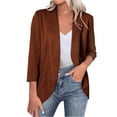 thumbnail image 1 of Pohista My Items Women's Blazers Casual Jackets Solid Blazers Business Casual 3/4 Sleeve Lapel Open Front Suit Jacket with Pockets, 1 of 8