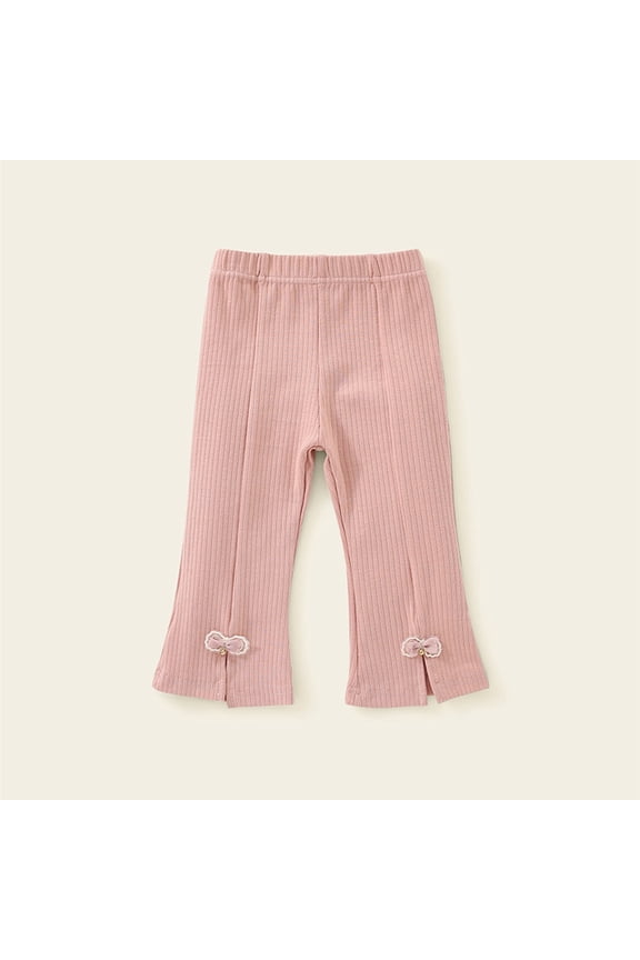 Toddler Pants Girls' Fashionable Bell-Bottom Pants Spring Girl Bow Casual Pants Children's Spring Clothing Toddler Girl Pants, 6T