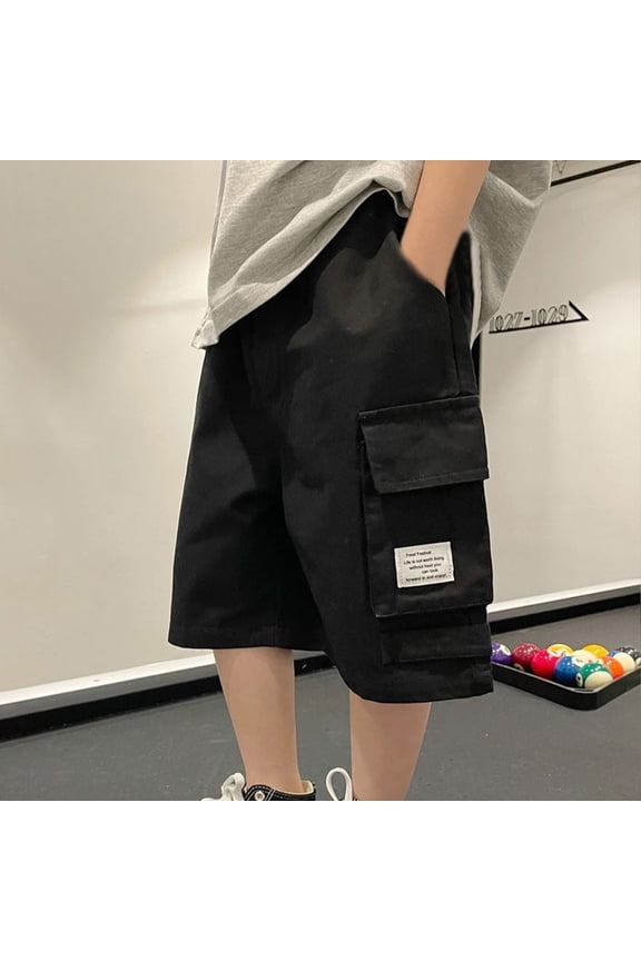 Toddler Shorts Children's Hip Cool Five-Minute Pants Middle and Large Children's Summer Workwear Pants Boys' Shorts Spring and Summer Models Toddler Boy Shorts, 4T