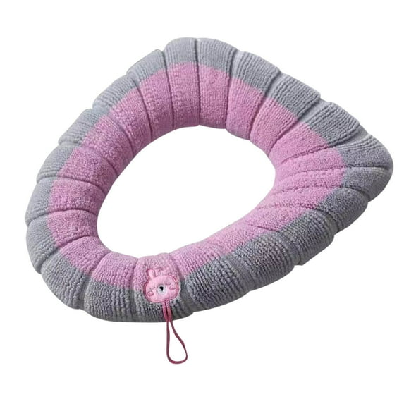 Back to School Savings! CWCWFHZH Toilet Seat Cushion Winter Thickened Toilet Cover Knitted Toilet Seat Cushion Washable Household Toilet Cover Pink, 44 x 36cm