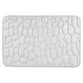 thumbnail image 1 of ESULOMP 1Pc Memory Foam Bath Rug Embossed Bathroom Mat Water Absorbent and Washable Bath Rugs Non-Slip Thick Soft and Comfortable Carpet for Show White, 80 x 50cm, 1 of 2