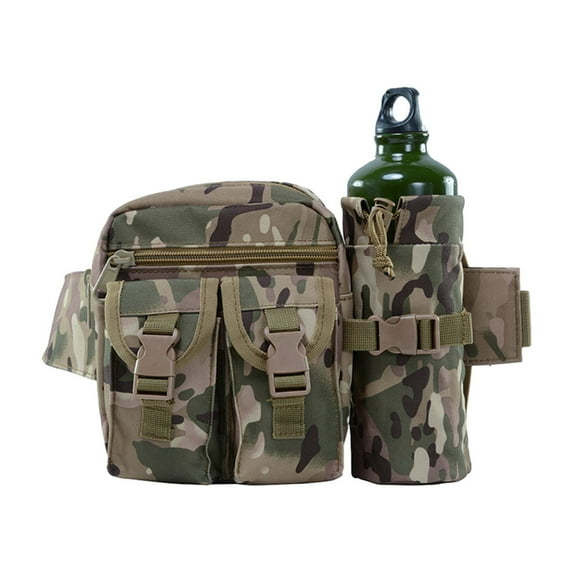 ESULOMP Multi Functional Waist Pack Single Shoulder Hip Belt Bag Packs Water Resitive Waist Bag Pouch Hiking Climbing Outdoor Bumbag with Water Bottle Pocket Yellow