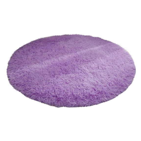 Back to School Savings! ESULOMP Nordic Round Carpet Bedroom Bedside Blanket Guest Hall Plush Hanging Basket Computer Chair Floor Mat Yoga Mat Purple, 100 x 100cm