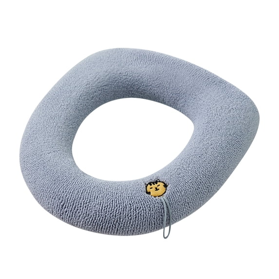 ESULOMP Toilet Seat Cushion Four Seasons Thickened Toilet Cover Knitted Toilet Seat Cushion Washable Household Toilet Cover Winter Warm Toilet Seat Cover Mat Gray, 43 x 37cm