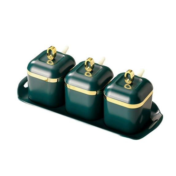 JOGZMZ Spice Container Nordic Ceramic Sealed Vinegar Oil Pot with Lid Seasoning Bottle Household Spice Jar Set Used for Kitchen Sugar Ingredients, 11.02x4.72x4.72in