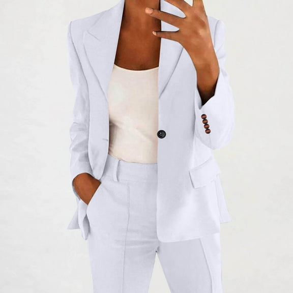 Pohista My Items Blazers Spring Jackets Fashion Women Casual Solid Long Sleeve Tops Button Cardigan Coat Top