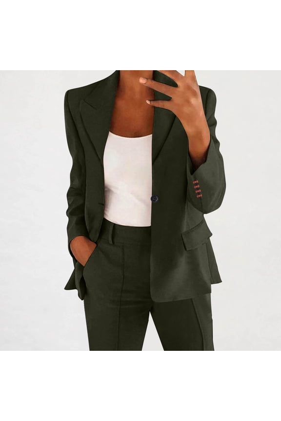 My Items Women Blazers for Work Professional Jackets Trendy Dressy Casual Solid Long Sleeve Tops Button Cardigan Coat Top