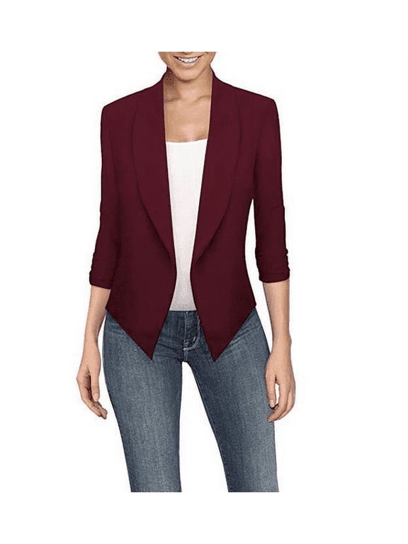 My Items Womens Blazers for Work Casual Petite Winter Jackets Turn down Collar Long Sleeve Casual Coat Cardigan Blouse