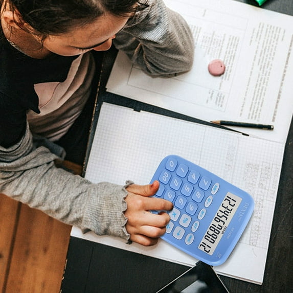 Back to School Savings! Suncoda Calculator, Portable Basic Battery Powered Calculator 12 Digit Large LCD Display Calculators Desktop for Office School Market Home Use on Clearance