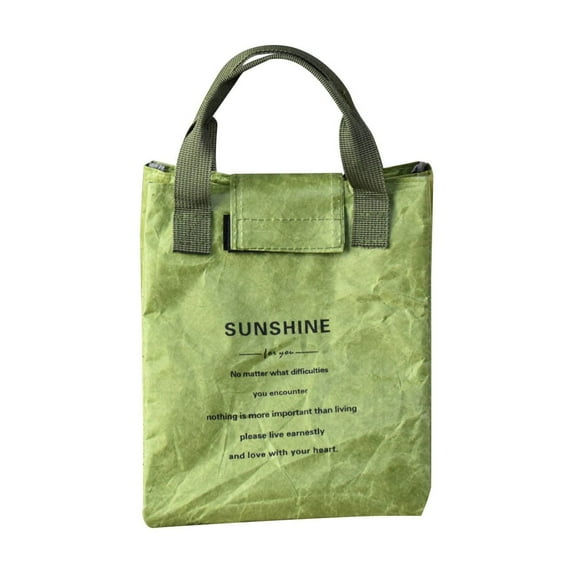 Back to School Savings!TUTUnaumb Stylish Paper Lunch Box Bag, Insulated With Aluminum Foil For Optimal Temperature Control Ideal For Packing Lunches-Green