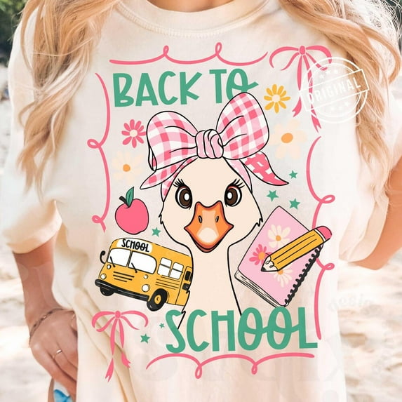 Back To School Shirt, First Day Of School, Back To School Girl, 1St Day Of School, Girl School Design, School Goose Shirt By Shirtix Unisex S-5XL Hot Trending Shirt, Vintage Birthday Gift