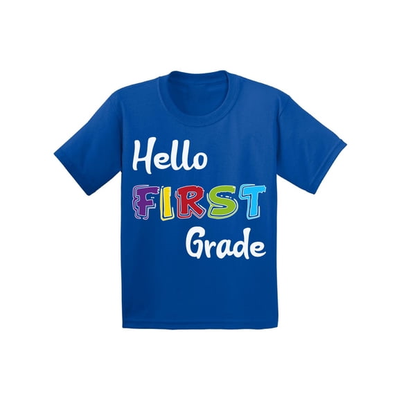 Back to School Shirts for 1st Grader Shirt Kids First Grade Shirt for Boys Fun School Shirts for Girls 6 Years Old School 7 Years Old T Shirts for School Hello First Grade First Day of School T Shirt