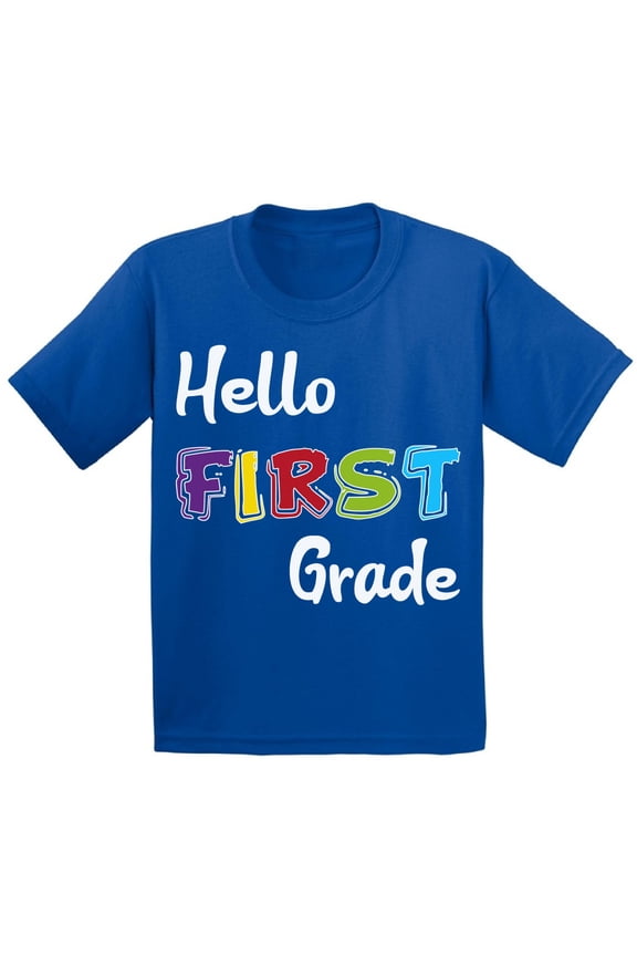 Back to School Shirts for 1st Grader Shirt Kids First Grade Shirt for Boys Fun School Shirts for Girls 6 Years Old School 7 Years Old T Shirts for School Hello First Grade First Day of School T Shirt