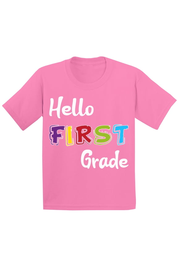 Back to School Shirts for 1st Grader Shirt Kids First Grade Shirt for Boys Fun School Shirts for Girls 6 Years Old School 7 Years Old T Shirts for School Hello First Grade First Day of School T Shirt