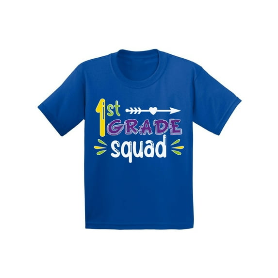 Back to School Shirts for 1st Grader Shirt Kids First Grade Squad T Shirt First Day of School 7 Years Old Girls Shirts Fun School Shirts 6 Years Old Boys T Shirts for School First Grade Shirt
