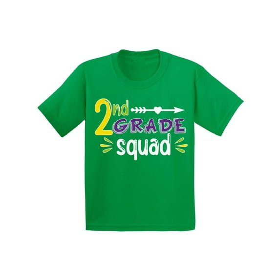 Back to School Shirts for 2nd Grader Shirt Kids Second Grade Squad T Shirt First Day of School 8 Years Old Girls Shirts Fun School Shirts 9 Years Old Boys T Shirts for School Second Grade Shirt