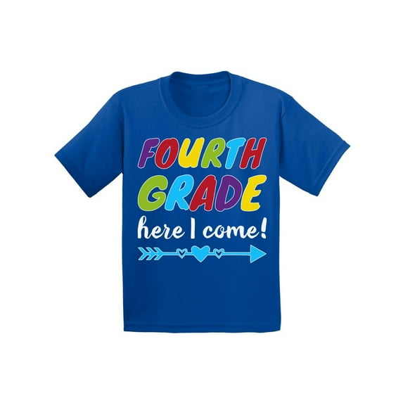 Back to School Shirts for 4th Grader Shirt Kids First Day of School Fourth Grade Shirt for Boys Fun School Girls Shirts 10 Years Old 11 Years Old T Shirts for School Fourth Grade Here I Come T Shirt