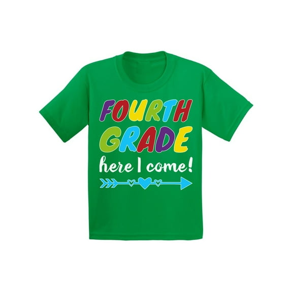 Back to School Shirts for 4th Grader Shirt Kids First Day of School Fourth Grade Shirt for Boys Fun School Girls Shirts 10 Years Old 11 Years Old T Shirts for School Fourth Grade Here I Come T Shirt