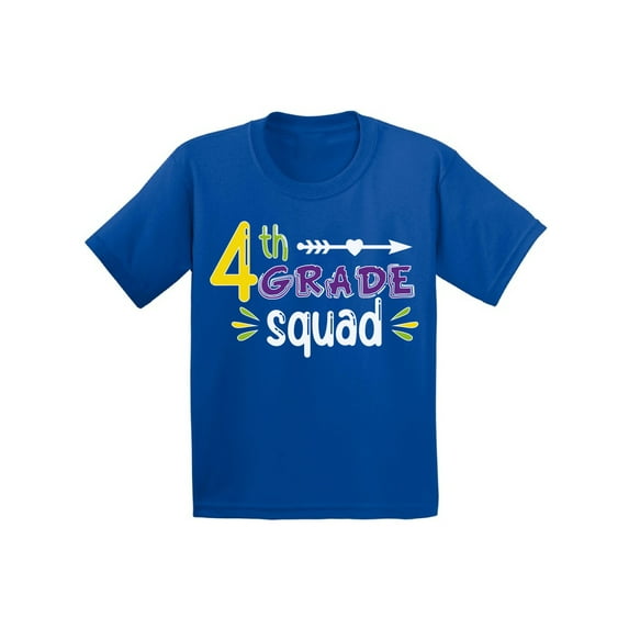 Back to School Shirts for 4th Grader Shirt Kids Fourth Grade Squad T Shirt First Day of School 10 Years Old Girls Shirts Fun School Shirts 11 Years Old Boys T Shirts for School Fourth Grade Shirt