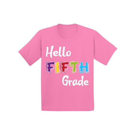 Back to School Shirts for 5th Grader Shirt Kids Fifth Grade Shirt for Boys Fun School Shirts for Girls 11 Years Old School 12 Years Old Shirts for School Hello Fifth Grade First Day of School T Shirt
