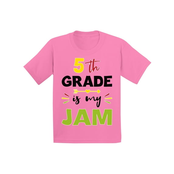 Back to School Shirts for 5th Grader Shirt Kids Fifth Grade is My Jam T Shirt First Day of School Shirts Fun School Girls Shirts 11 Years Old 12 Years Old T Shirts for School Fifth Grade Boys Shirt