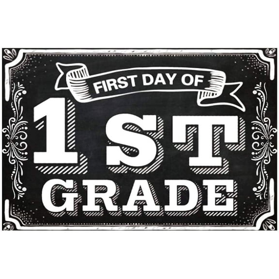 Back to School Signs, Grade First Day Sign, Chalkboard Style Aluminium Sign from Preschool to College for Girl Boy, for Classroom School Decor,ch Size: 8 x 12 inch