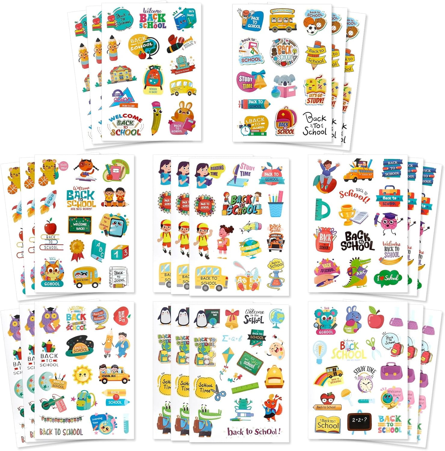 Back to School Stickers Decorations - 369 PCS First Day of School Sticker, Self-Adhesive Welcome Back to Schools Sticker Label Decal for Kid Teacher Rewards for Back to Schools Classroom Student