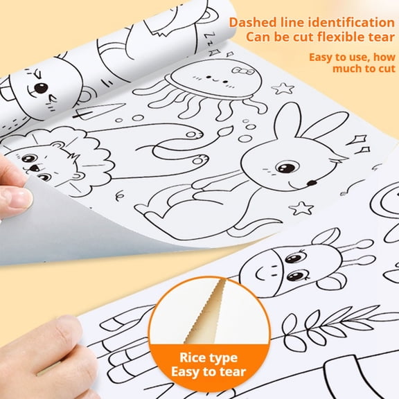 Back to School Stuff maho Children's Wisdom Doodle Roll Repeatedly Paste The Baby Canvas Not Dirty Wall Baby Coloring Painting Doodle Rolls Children's Drawing Roll on Clearance