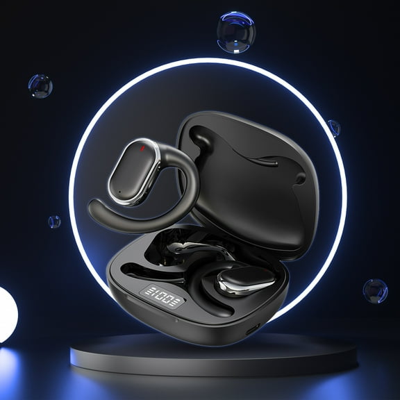 Back to School Supplies Clearance Wireless Bluetooth Headphones Call Hanging Ear Type Stereo Earphones With Microphone Wireless Charging Case LED Power Display For Phone Phone TV PC Laptop